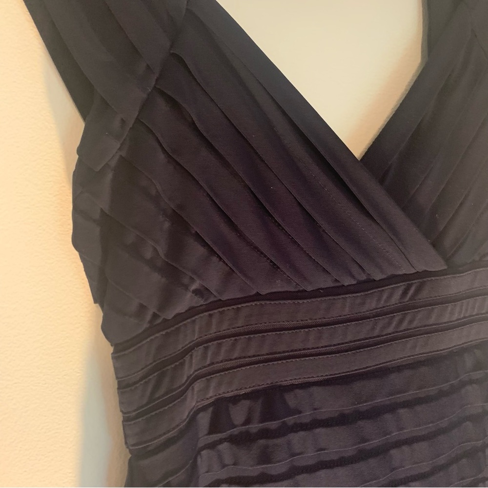 Adrianna Papell Navy Pleated Dress